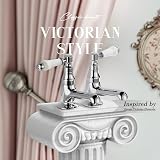 Hapilife Basin Pillar Taps Twin Mixers Victorian White Ceramic Lever Chrome 2 view 3