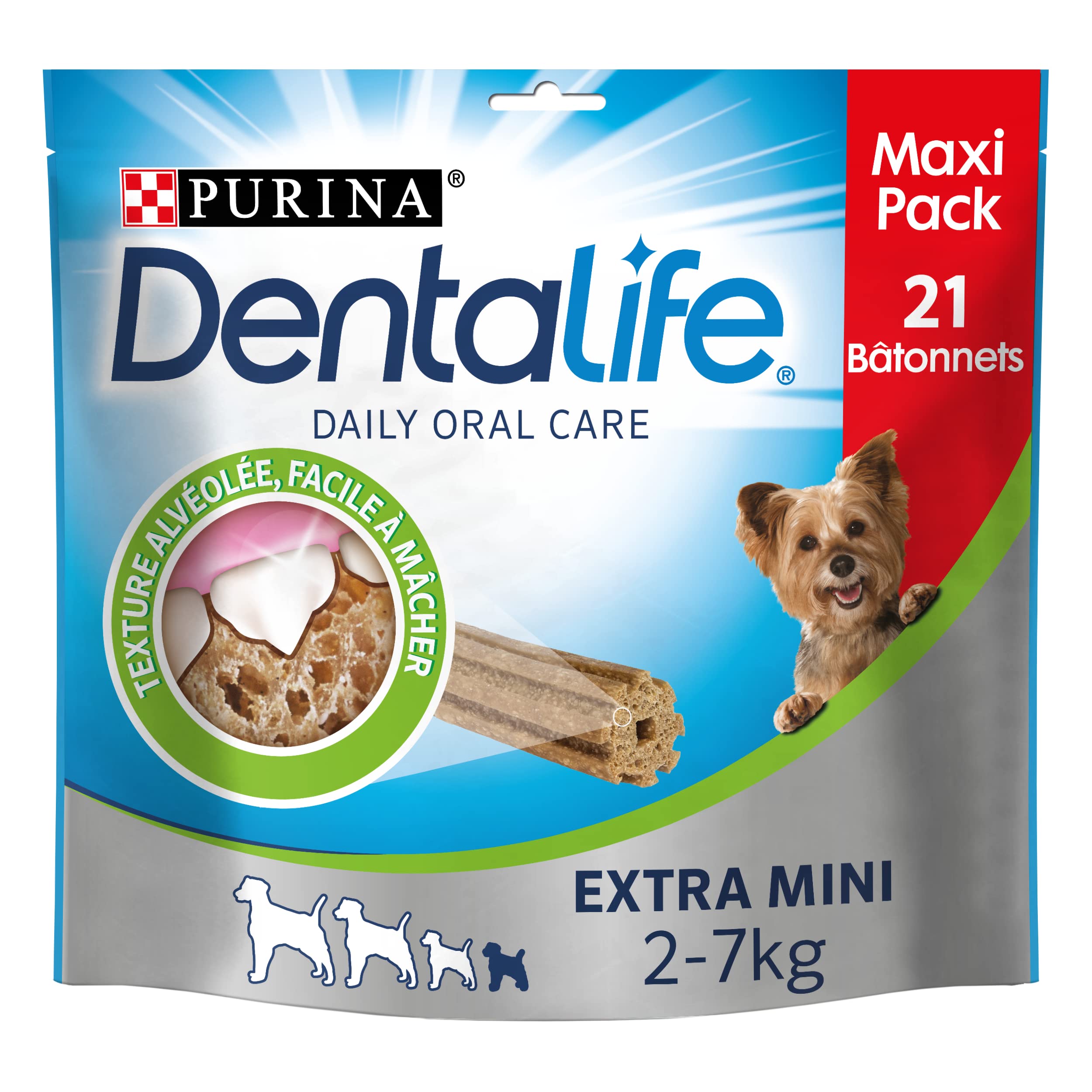 DENTALIFE Purina Extra Mini Maxi Pack of 21 Chew Sticks for Very Small Dogs 207 g