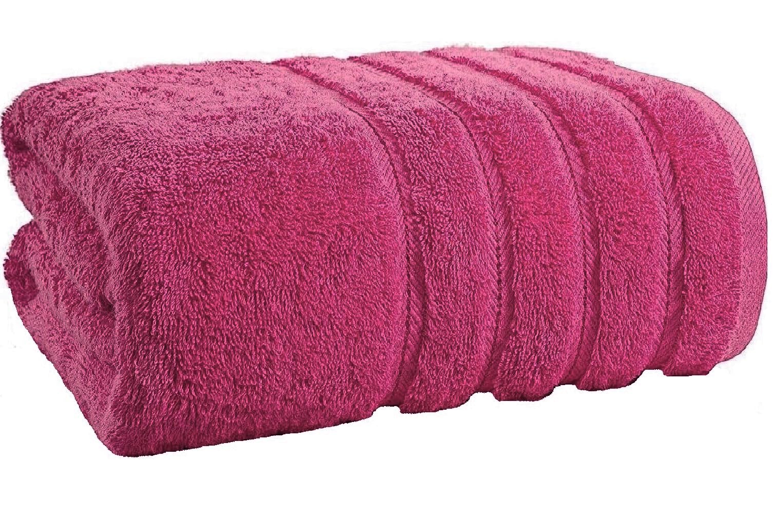 TEXTILESY Extra Large Super Bath Sheets (150 x 200 cm-600GSM) Massive/Huge/Mega Towels 100% Rich Cotton XXXL Towels Highly Absorbent Body Warp Beach Towel (Pink)