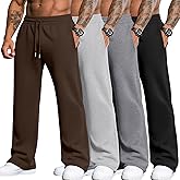 Evervibe 4 Pack Men's Big and Tall Sweatpants Thin Athletic Workout Joggers Baggy Lounge Drawstring Plus Pants with Pockets