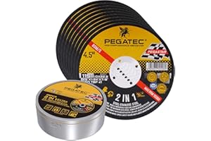 PEGATEC Cut Off Wheels 25 Pack, Quality Thin 4 1/2 x0.04x7/8 inch Cutting Disc, Metal & Stainless Steel Aggressive Cutting Wheel for Angle Grinder, General Purpose Metal Cutting (4.5inch)