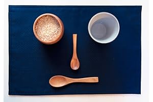 Navy Blue Placemats Set of 4, Waterproof Place mats for Dining Table, Outdoor Washable Table Mats for Kitchen Table for Fiest