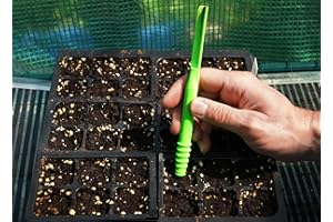 SPOKEN GARDEN Dibby Seed Sowing Garden Tool Dibber Planter Transplanter – Sow Seeds at the Right Depth – Easily Transplant Delicate Seedlings (Dibby XL) Green