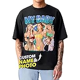 H-DEWALL Customized T Shirts Personalized Gifts for Boyfriend Gift Ideas Custom Bootleg Birthday Gifts for Men Graphic Tees