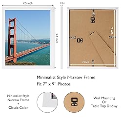 HEYTUYA 7x9 inch Picture Frame White for Wall