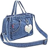 SoonerCozer Crossbody Denim Purse Fashion Small Hobo Bag Stylish Handbag Tote Bag for Women