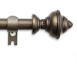 ACHIM Buono II Bach 66 In. - 120 In. Adjustable 3/4 In. Single Curtain Rod In Antique Gold Bach Finials Rdbac66120