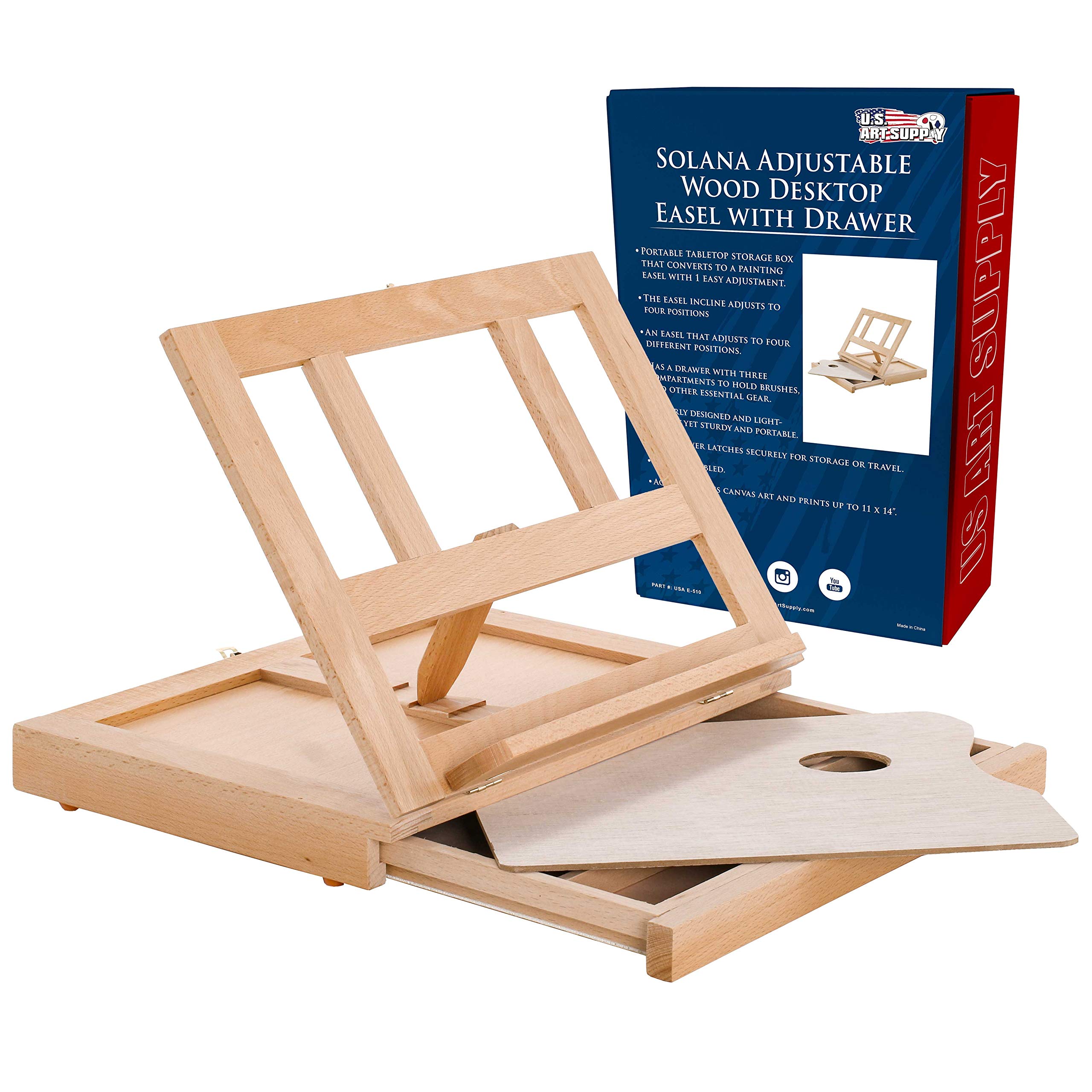 Galleon U S Art Supply Solana Adjustable Wood Desk Table Easel