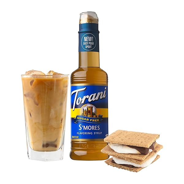 TORANI SUGAR FREE FLAVORED DRINK SYRUP, S’MORES, 12.7 FL OZ