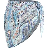 ZAFUL Boho Beach Cover Ups for Women Sarong Coverups Sheer Bikini Chiffon Wraps Skirts for Swimwear