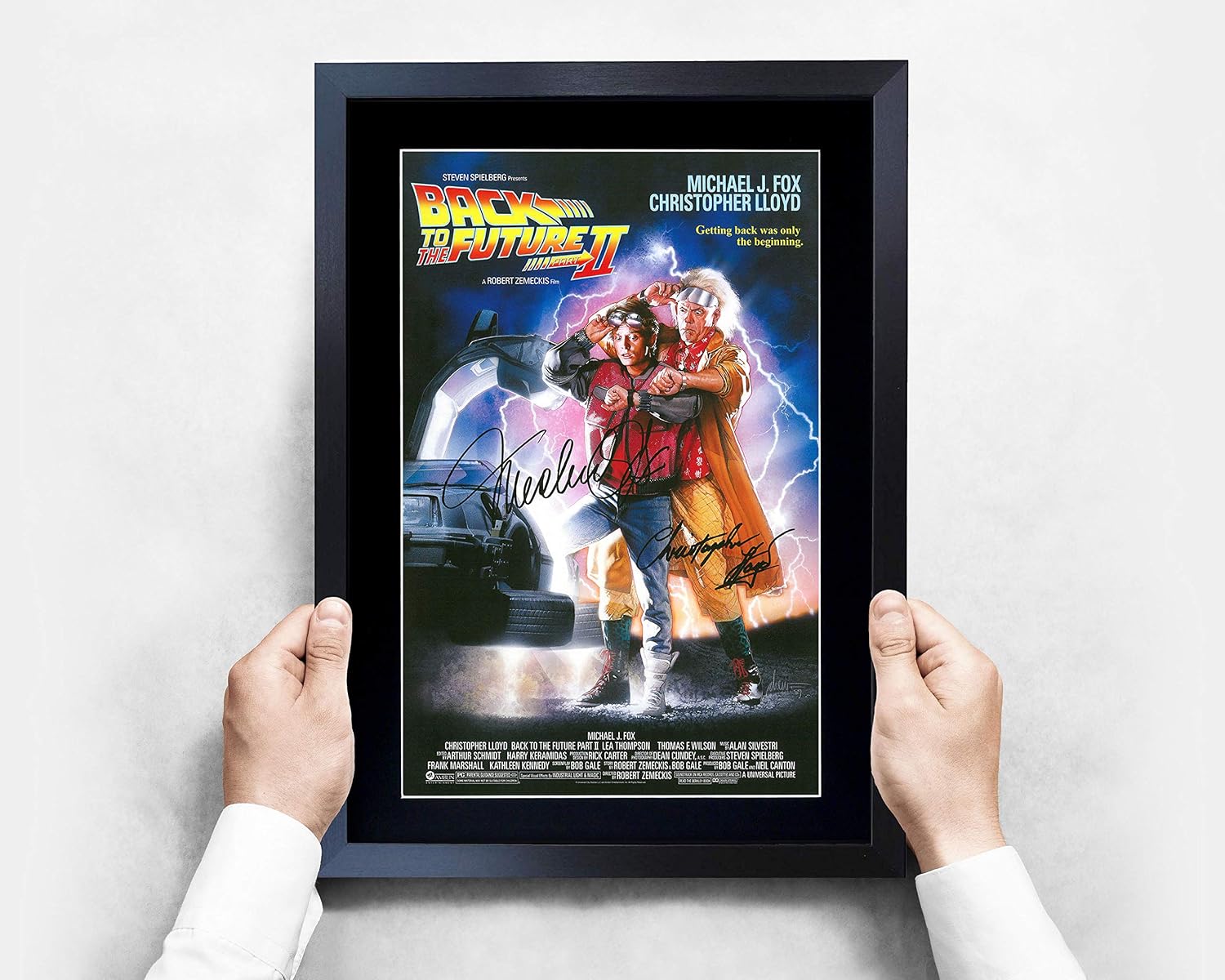 HWC Trading A3 FR Back to the Future Complete Collection Movie Poster Cast Signed Gift Framed Printed Autograph Christopher Lloyd Michael J Fox Gifts Print Photo Picture Display - Image 5