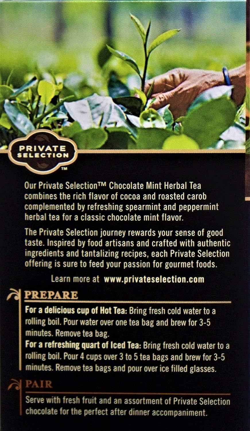 Private Selection Chocolate Mint Herbal Tea Nutrition Facts Runners
