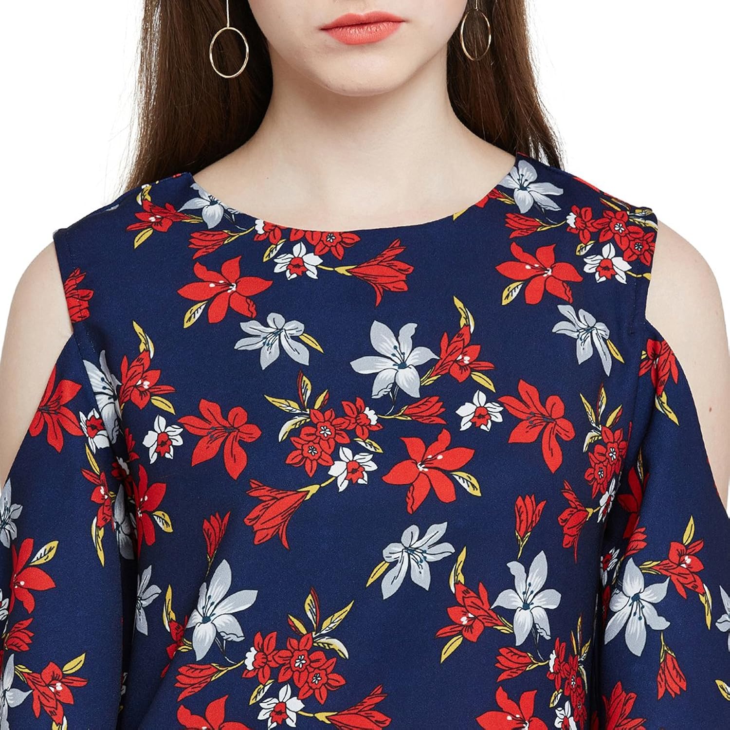 marie claire women blue floral print top
