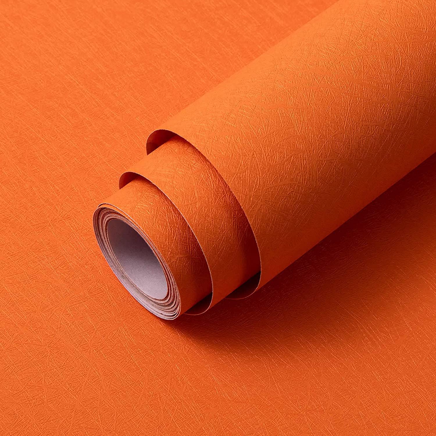 Photo 1 of Abyssaly Orange Peel and Stick Wallpaper Removable Self Adhesive Wallpaper Embossed Silk Textured Contact Paper Home Decorativon for Cabinet Countertop Wall Shelf Liner Paper 15.7" X 393.7"
