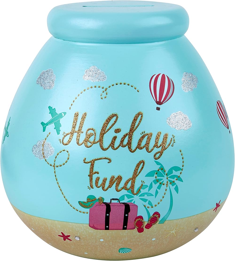Pot Of Dreams Hand Painted Holiday Fund Save And Smash Ceramic Piggy Bank