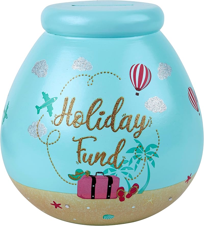 Pot Of Dreams Hand Painted Holiday Fund Save And Smash Ceramic Piggy Bank