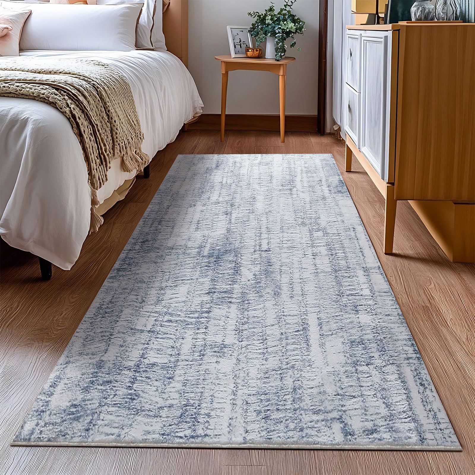 Tinyboy-hbq Washable Rugs Living Room Modern Area Rugs Non Slip Abstract Rug Soft Short Pile Rugs for Bedroom Large Living Room Rug Carpet (Abstract Light Blue/Multi, 60 x 120 cm)