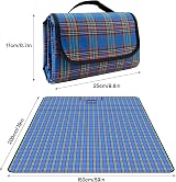 SOMIYAMI Waterproof Tartan Picnic Blanket 150x200cm with Carry Handle view 5