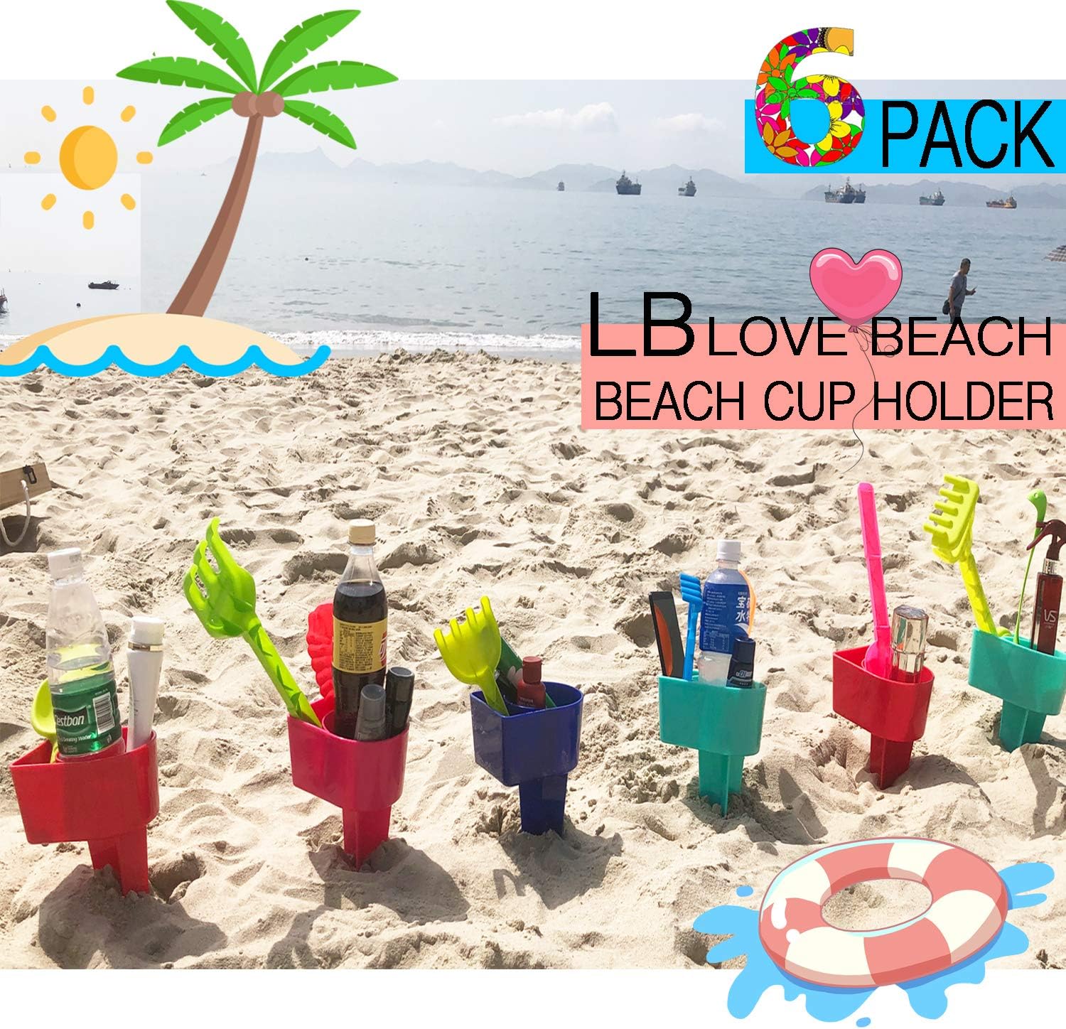 beach cup holder with pocket