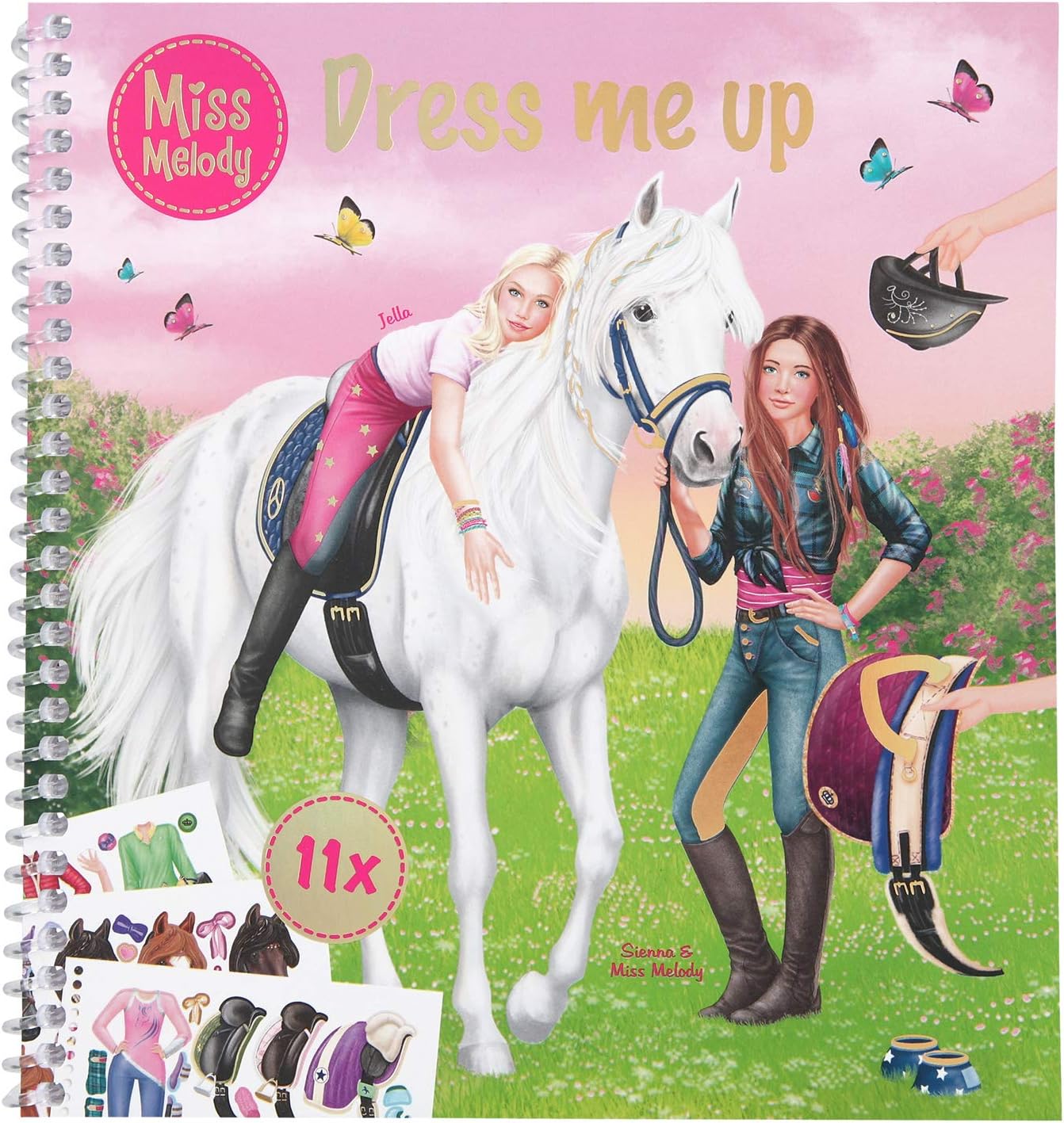 Livre De Coloriage Miss Melody – 20 Pages Motifs Chevaux, 1 Planche D’autocollants – Reliure à Anneaux, 24 X 20,5 Cm