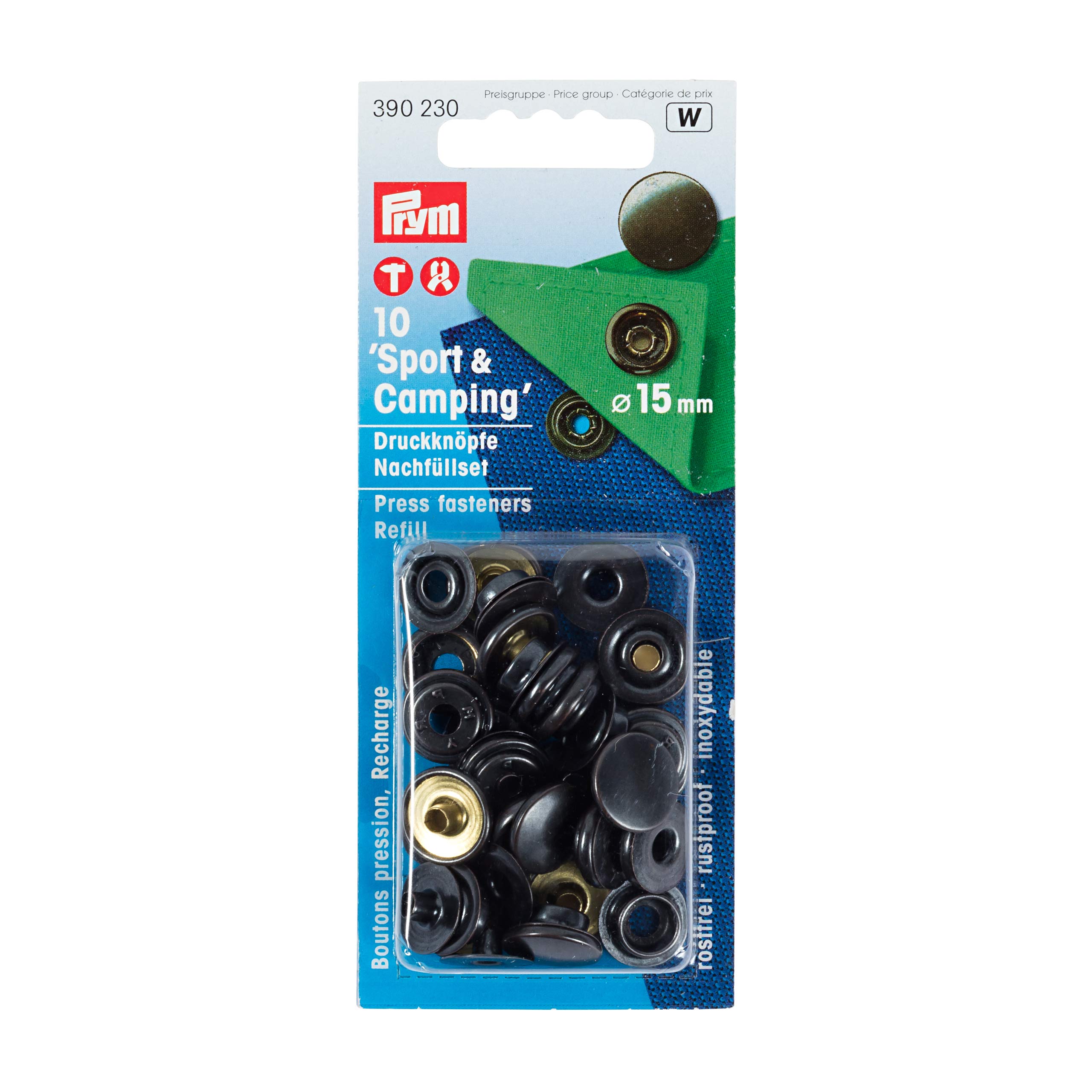Prym - Bronze Non-Sew Press Fasteners Refill - 1 Count,15 mm