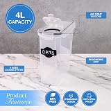 nuovva Cereal Storage Containers 4Pcs Set 4L BPA Free Plastic Kitchen view 2