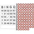 Lewtemi Vintage Wooden Bingo Board Game Set Includes Classic 40 Bingo Number Cards and 75 Chess for Family Large Parties Adults Holiday Activities
