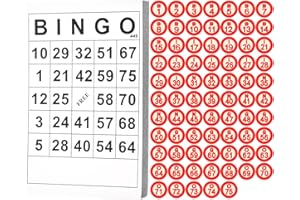 Lewtemi Vintage Wooden Bingo Board Game Set Includes Classic 40 Bingo Number Cards and 75 Chess for Family Large Parties Adults Holiday Activities