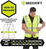 Beeswift Executive Hi Vis Waistcoat Saturn Yellow Large EN ISO 20471 Class 2 view 7