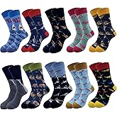 Men's Fun Set Dress Socks-Colorful Funny Novelty Cotton Funky Crew Socks Pack,Art Socks