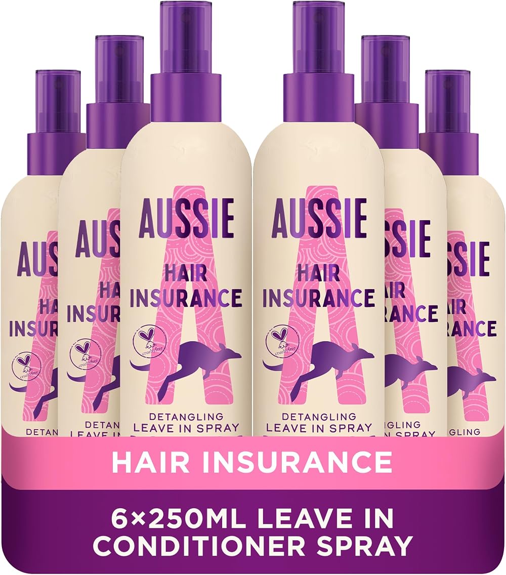 Aussie Miracle Hair Insurance Conditioner Detangler Spray 250ml Pack of 6