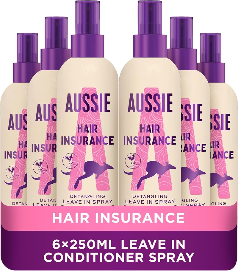 Aussie Miracle Hair Insurance Conditioner Detangler Spray 250ml Pack of 6