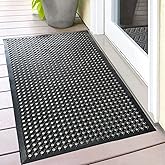 Uniboho Outdoor Rubber Floor Mats Anti Slip Commercial Resturant Kitchen Mat Rubber Drainage Mat 35x24 Inch Heavy Duty Door Mat for Garage Garden Indoor Outside Industral Pool Entrance Bar Wet Area