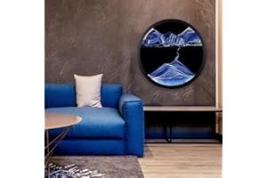 Mtadmai 17.3" Moving Sand Art, 3D Sand Art Pictures Deep Sea Sandscape Living Room Decoration, 360° Rotate, Glass Crafts Solid Wood Frame, Relaxing Mood Home Office Work Wall Art Decor