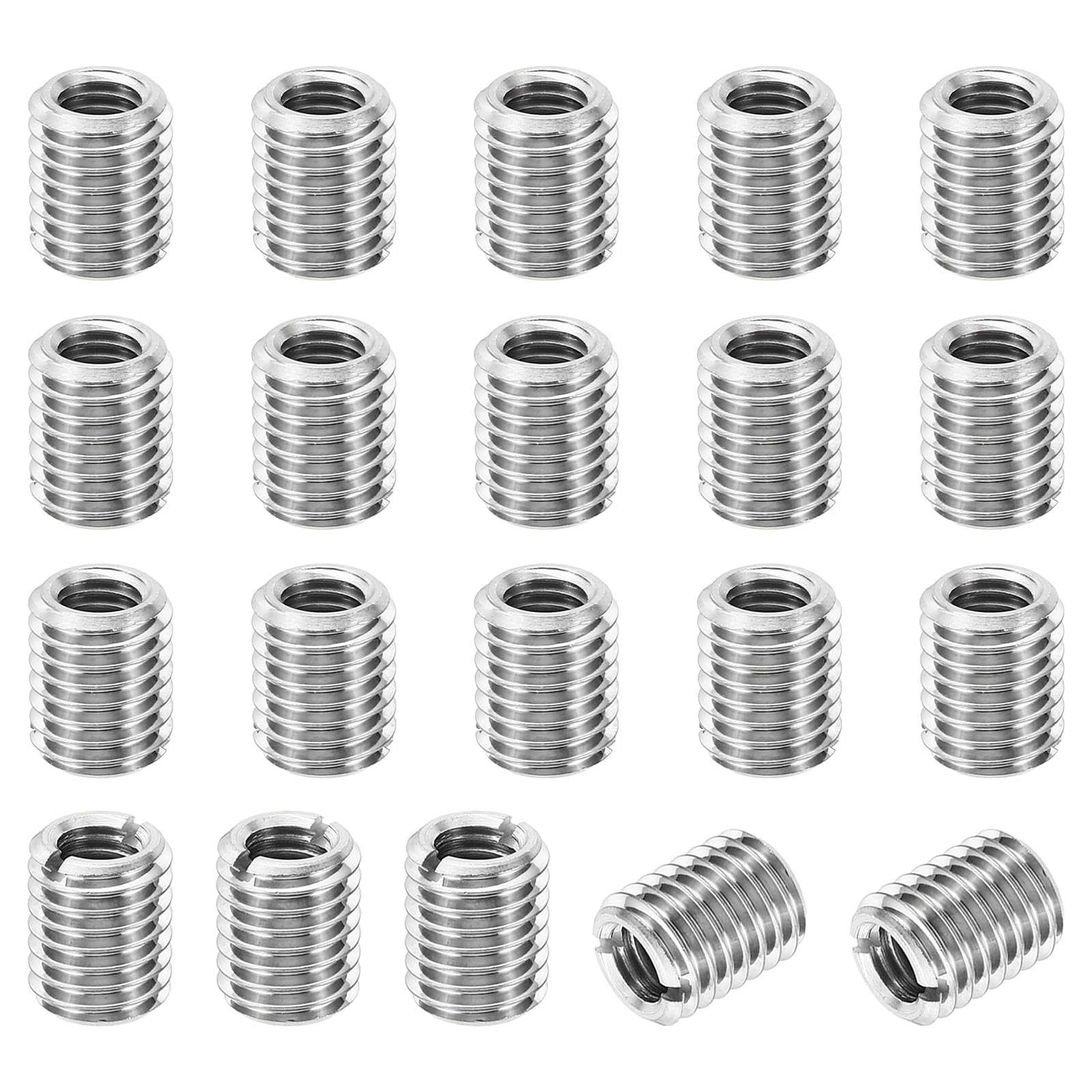 PATIKIL Thread Adapters Sleeve Reducing Nut, 20 Pcs M12x1.75 Male to M8x1.25 Female Repairing Insert Nut Screw Reducer Stainless Steel Fastener 15mm
