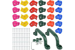 UMIKOOL DIRECT 25/30PCRock Climbing Holds for Kids, DIY Rock Wall Indoor & Outdoor Playground Accessories Wall Climbing Kit - Ages 3+, Multi-Colored Climbing Rock Wall Grips for Playground Play Set