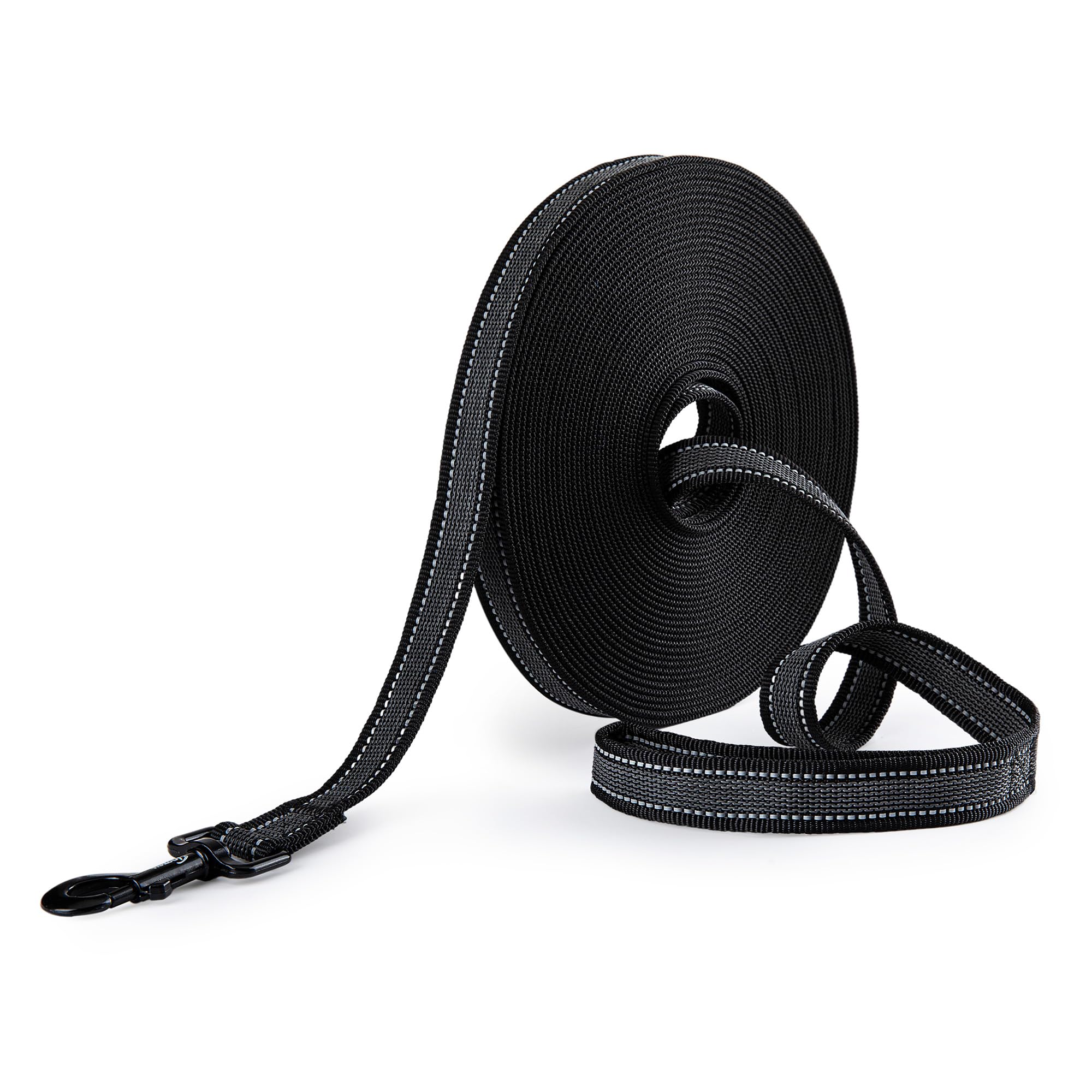Toozey Dog Training Leads with Anti-Slip Rubbers and Reflective Stips, 5m 10m 15m 20m Soft and Strong Nylon Long Line Dog Lead for Small Medium Large Dogs, 15m x 2.5cm