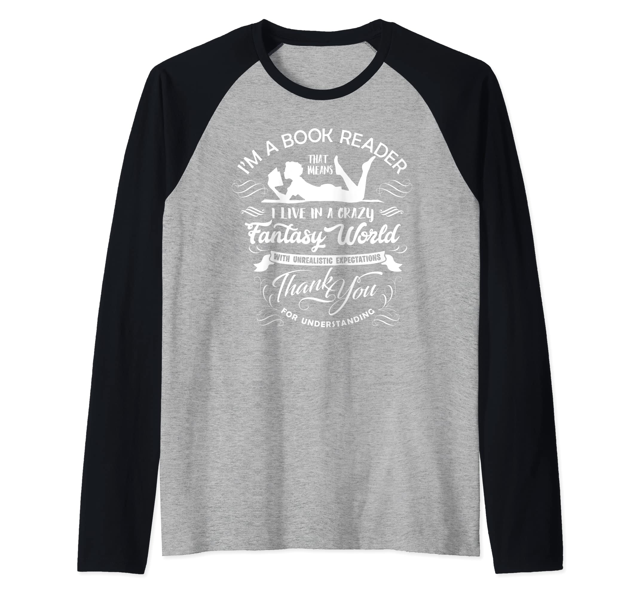 I'm A Book Reader Literary Readers book Themed Lovers Writer Raglan Baseball Tee