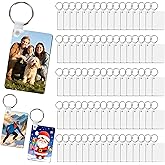 Joyclub 240 pcs Sublimation Keychain Blanks Double Sides Keychains Bulk 80 MDF Keychain Blank with 160 Rings and Clips