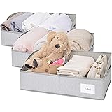 JS HOME Extra Large Closet Storage bins, 3-Pack, Foldable Trapezoid Storage Bins for Shelves, Storage Clothing Bins with Hand