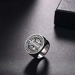 Saint Benedict Medal Rings for Men: Silver