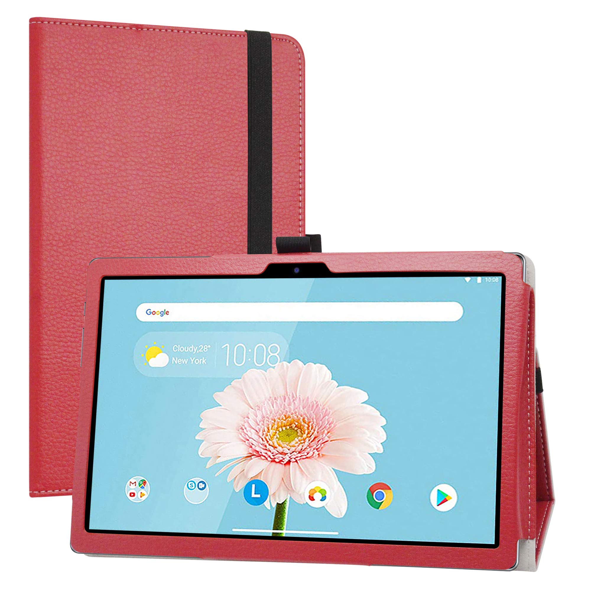Labanema Case for Teclast P20HD, PU Leather Slim Folding Stand Cover for 10.1" Teclast P20HD /Teclast M40 /Teclast M40 Pro/Teclast M40se Tablet (Not fit Other models) - Red