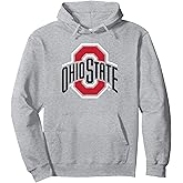 Ohio State Buckeyes Mens Icon Logo Officially Licensed Long Sleeve Gray Pullover Hoodie