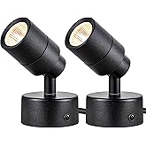 SUNVIE 2 Pack LED 120V SpotLights Indoor, 3W Up Lights Floor Spotlight, 3000K Uplights Indoor Accent Lighting for Plants Pict