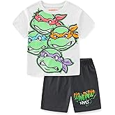 Nickelodeon Teenage Mutant Ninja Turtles Boys Short Sleeve T-Shirt and Short Set for Toddler and Big Kids