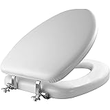 Mayfair 113CP 000 Cushioned Vinyl Elongated Toilet Seat, 1 Pack, White