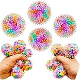 4 Pcs Squishy Stress Balls Fidget Toys for Adults, Stress Relief Squeeze Fidget Balls Set for Party Favors Birthday and Goodie Bag Stuffers