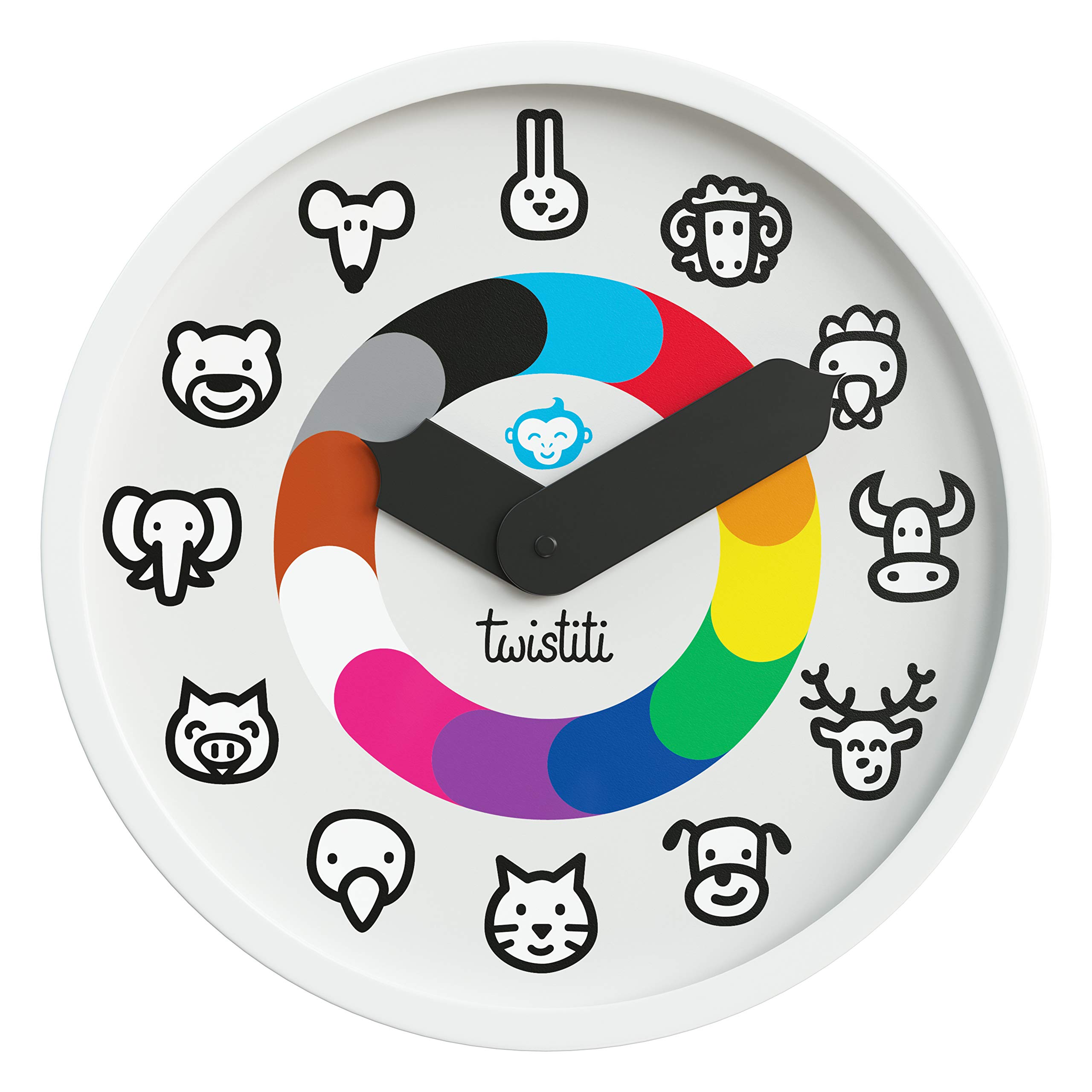 Twistiti Educational Clock for Animals Learning from 3 Years 30 cm Silent Colourful