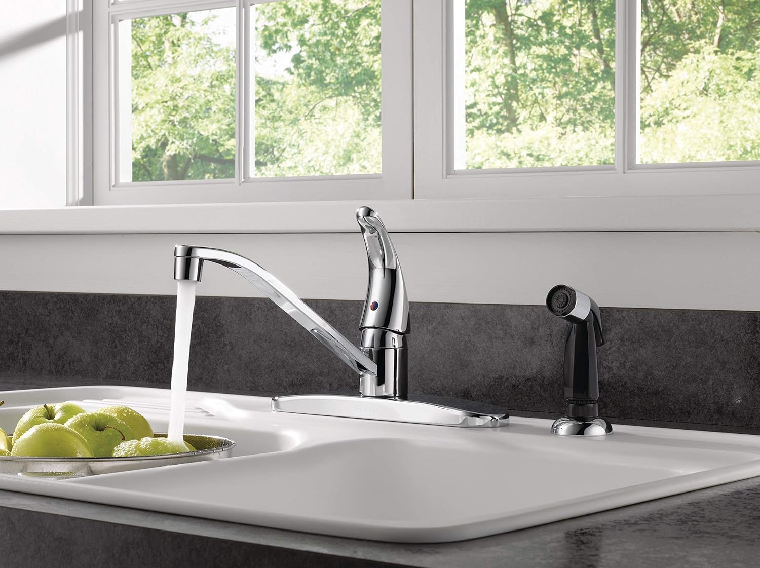 Peerless Single-Handle Kitchen Sink Faucet with Side Sprayer, Chrome P115LF - Touch On Kitchen Sink Faucets - 