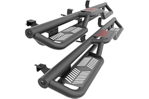 YZONA Double Cab Two Stairs Design Running Boards Compatible for 1999-2006 Chevy Silverado & GMC Sierra 1500, 2001-2006 Chevrolet Silverado & GMC Sierra 2500 3500 HD Extended Cab, Side Step Nerf Bar